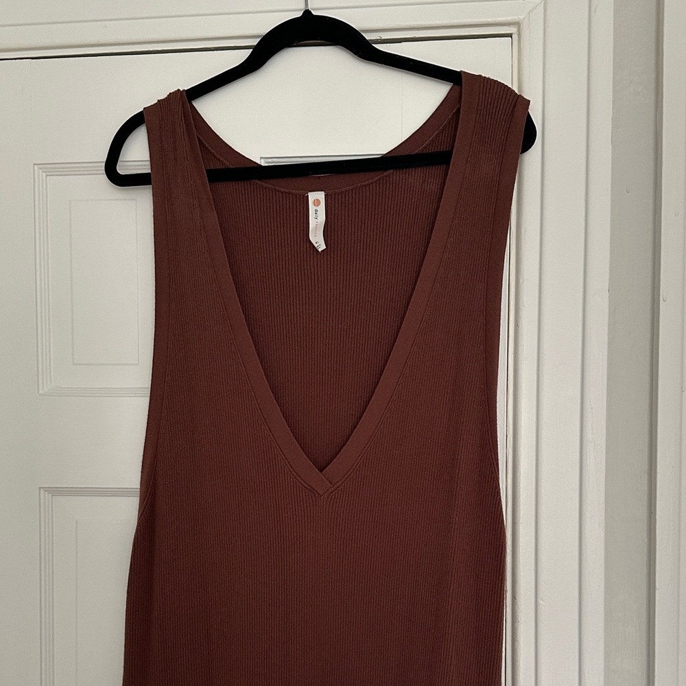 Anthropologie Brown V-Neck Maxi Dress - Picture 3 of 5